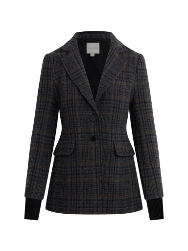 Favorite Daughter - Women - Navy Multi Plaid City Blazer
