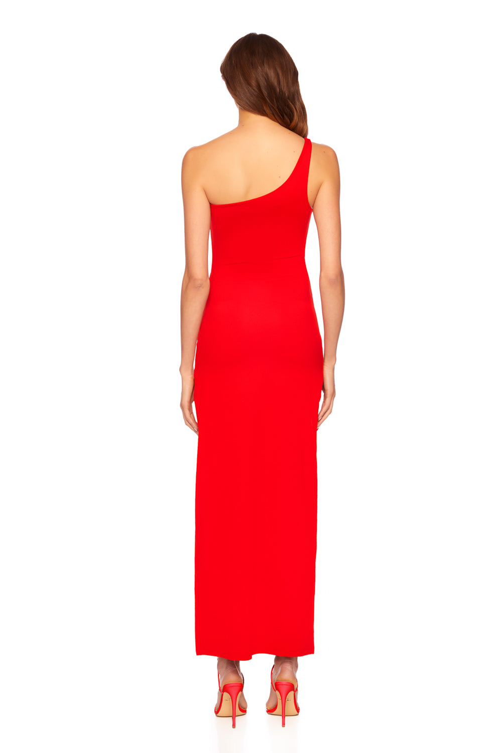 Susana Monaco - Women - Perfect Red One Arm Cut Out High Slit Long Dress