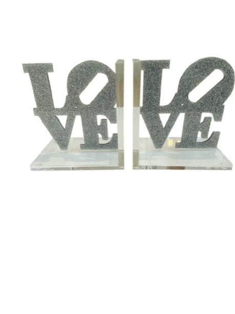 Love Lucite Bookends