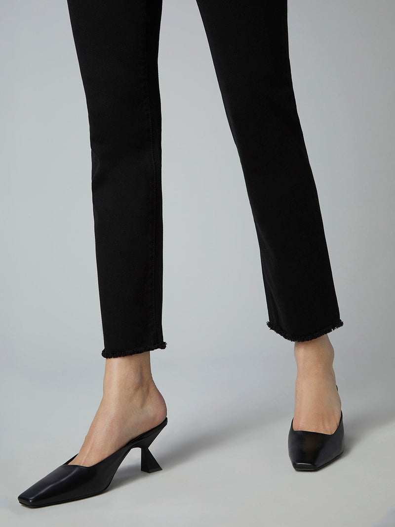 DL1961 - Women - Black Peached Raw Mara Straight Mid Rise Instasculpt Ankle