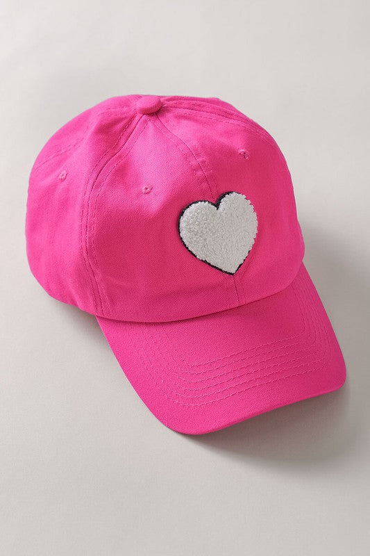 Guys N Gals - Women - Fuchsia Heart Applique Baseball Cap