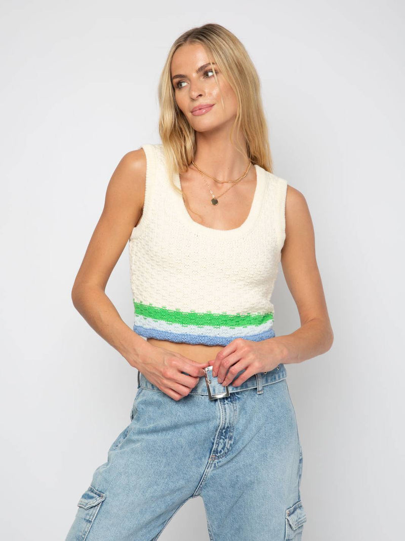 Central Park West NY - Women - Blue Multi Charlie Cropped Tank