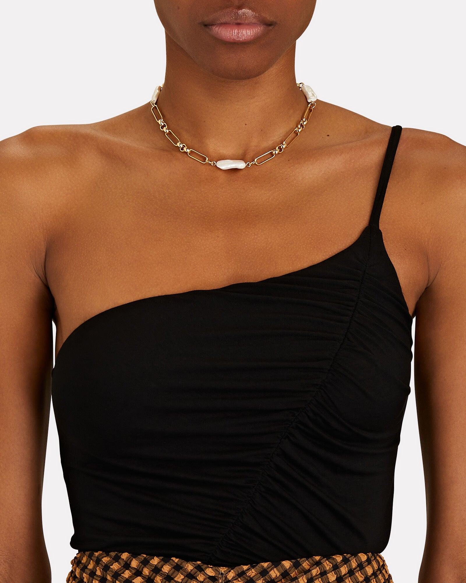 Guys N Gals Enza Costa One Shoulder Ruched Tank 