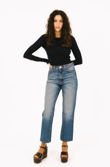 Guys N Gals SPRWMN Cropped Straight Leg Jeans Gainsbrough