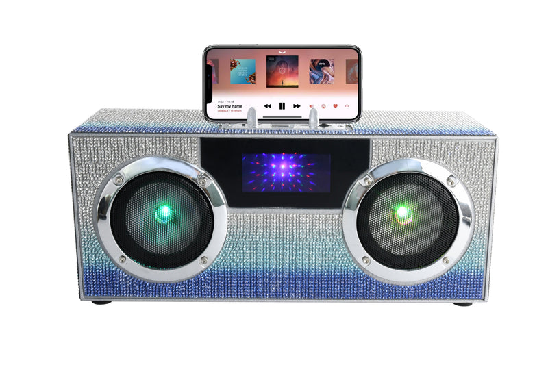 Mini Ombre Bling Boombox With Phone Holder