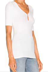 Half Sleeve Keyhole Top