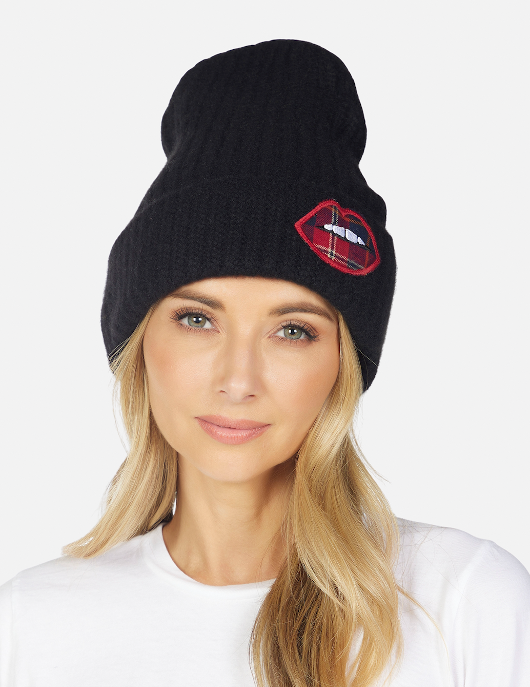 Lauren Moshi Women Black Blix Plaid Lip Hat – shopguysngals