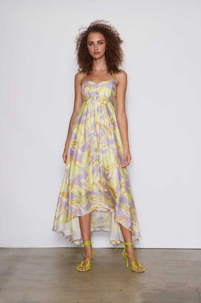 Delfi Collective - Women - Yellow Print Violet Dress