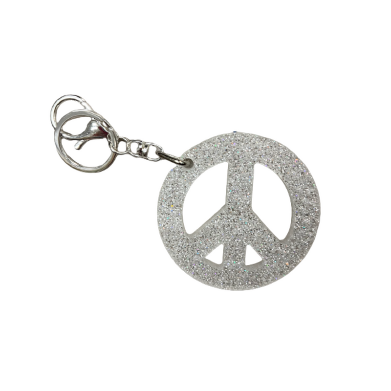 Lucite Peace Sign Keychain
