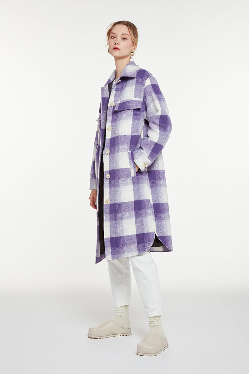 Apparis - Women - Amethyst Plaid Graham Shirt Jacket