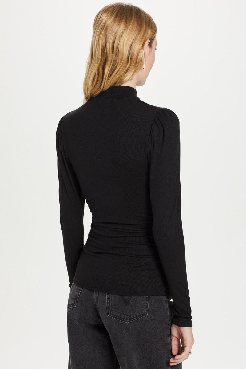 Goldie Lewinter - Women - Black Ribbed Victorian Top
