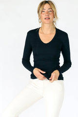 Perfect White Tee - Women - Robyn Long Sleeve U Neck