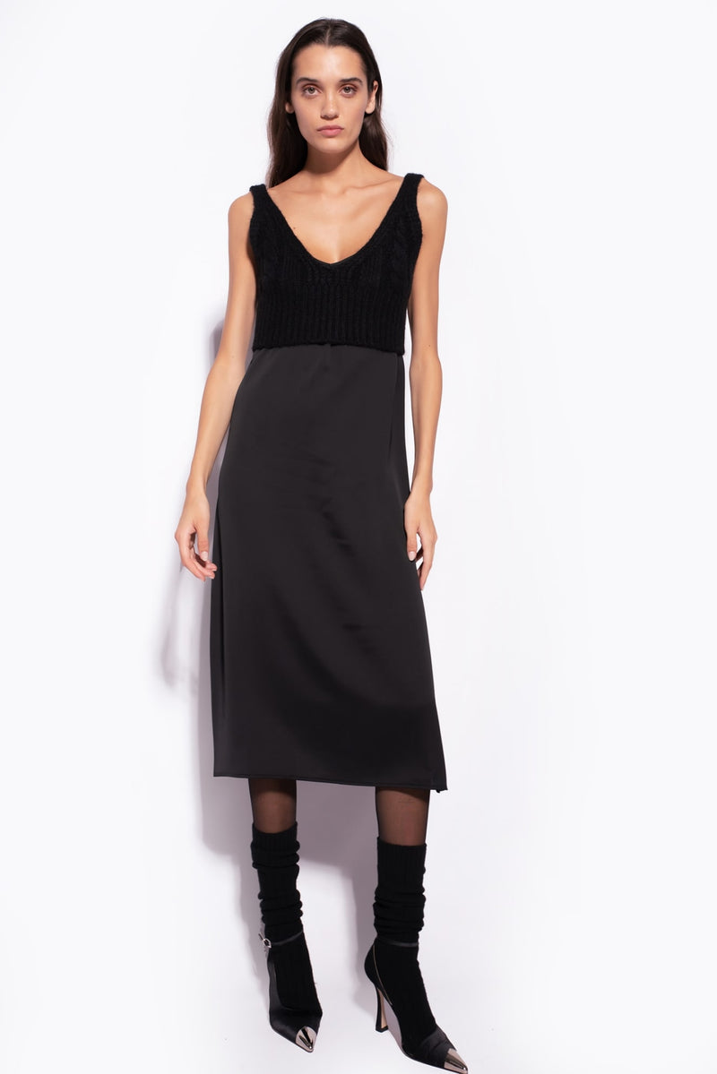 PINKO - Women - Black Dress With Knit Top
