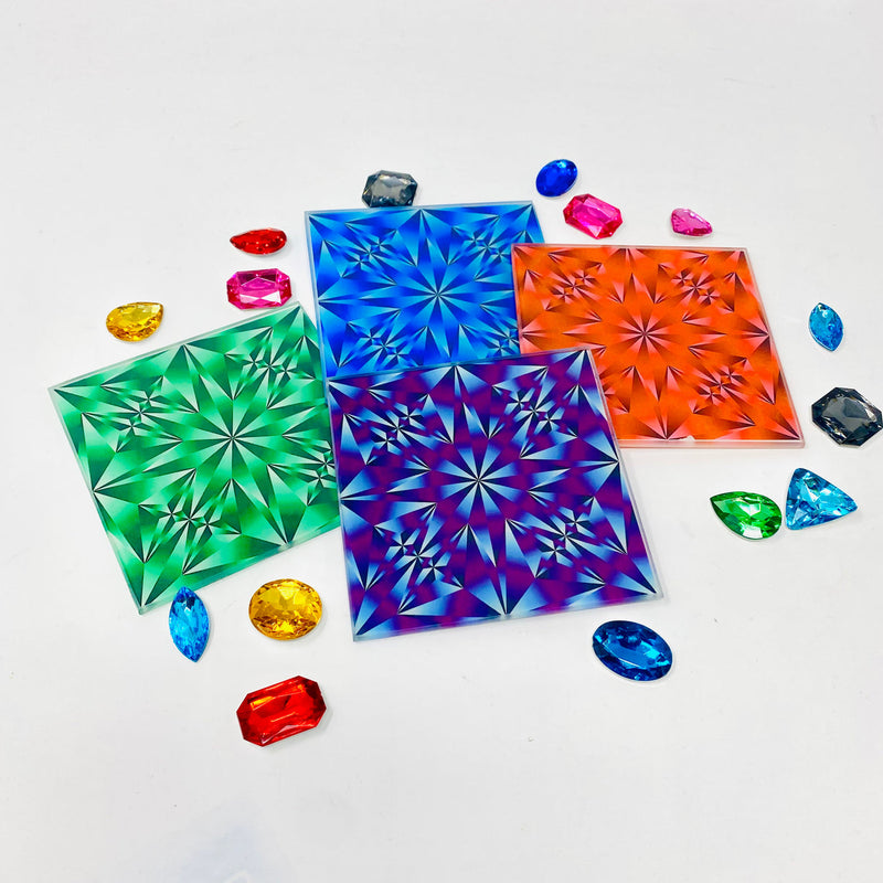 Set of 4 Colorful Gem Coasters