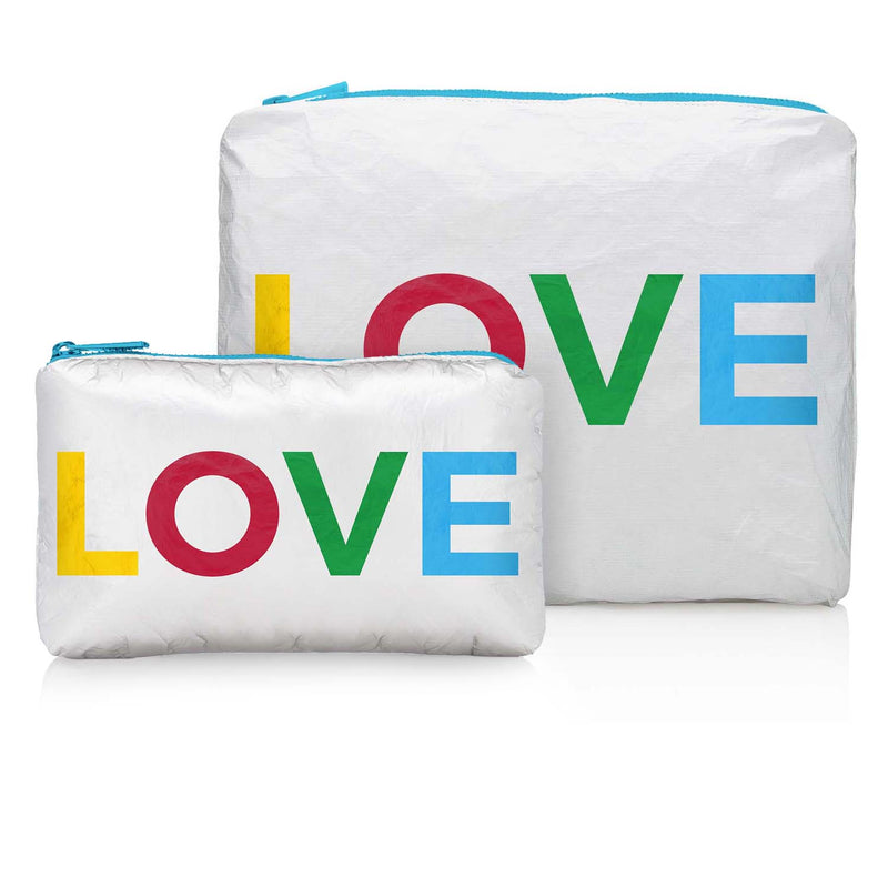 Hi Love Travel - White with Rainbow LOVE Set of Two Organizational Packs